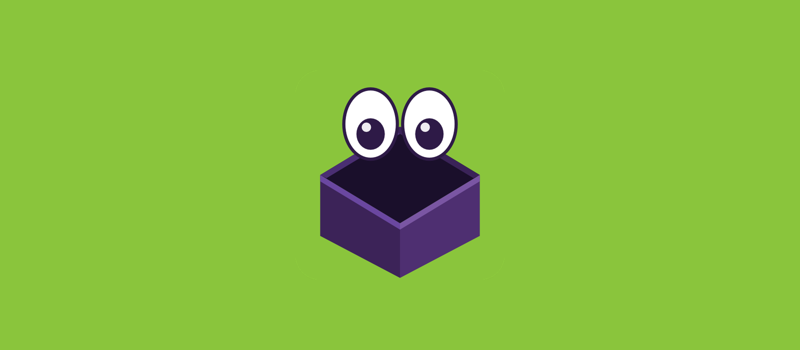 Watucee mascot — eyes peeking over the edge of an open box