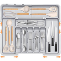 Adjustable 6–9 Compartment Kitchen Drawer Organiser — Expandable Cutlery & Utensil Tray