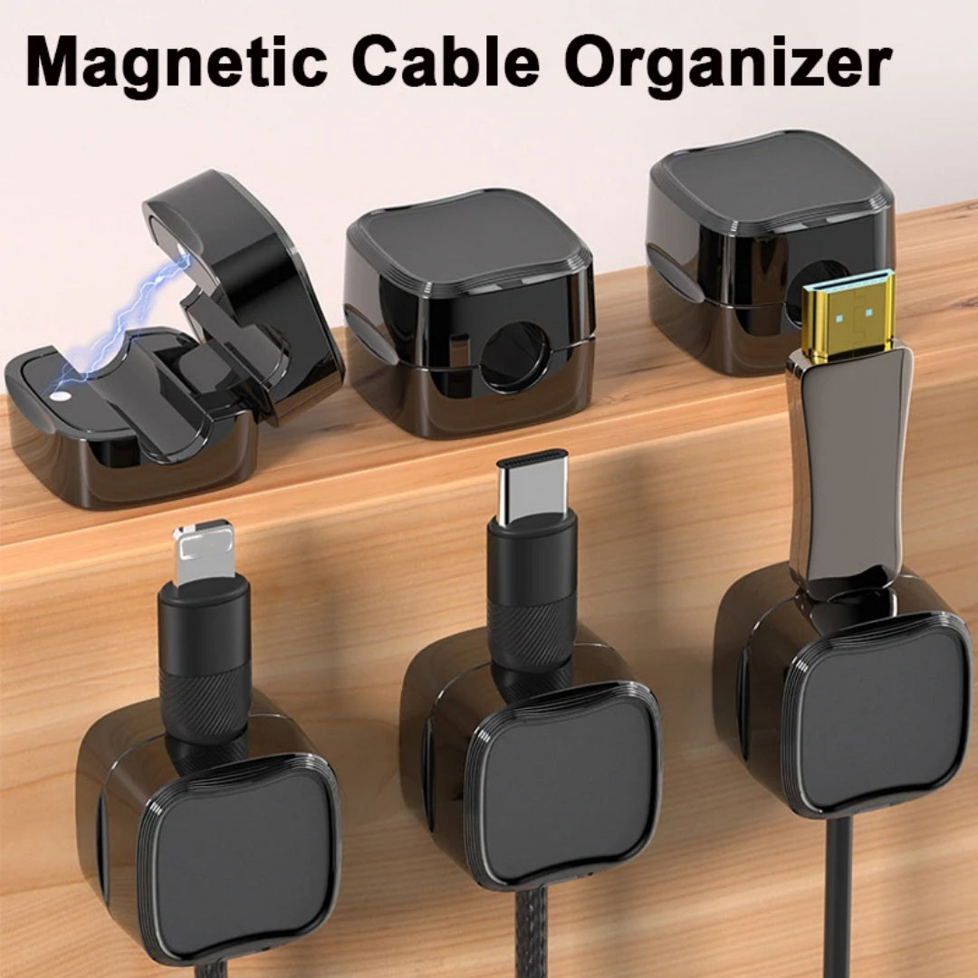 Magnetic Under-Desk Cable Clip — Adjustable Cord Holder & Wire Organizer