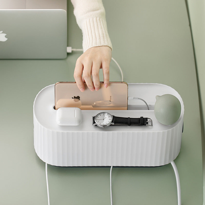 Cable Management Box — Hide Your Power Strip, Charger Bricks & Cords in One Tidy Organizer