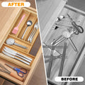 Wooden Bamboo Cutlery Tray – Large Kitchen Drawer Organizer with 6–8 Compartments